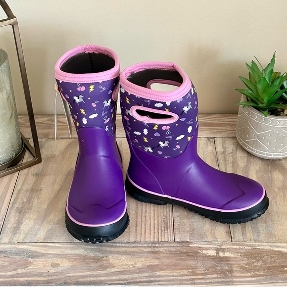 BOGS Purple Unicorn/Pegasus Waterproof Boot 🆕 Rain Snow Boots - Main Image
